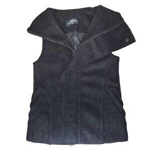 INITIAL Double Face Vest Black Boucle Wool Wrap Lightweight‎ Women 3 Medium Y2K